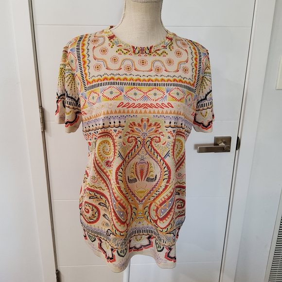 ETRO Jersey Paisley Print T-Shirt Size 42 - Picture 4 of 10